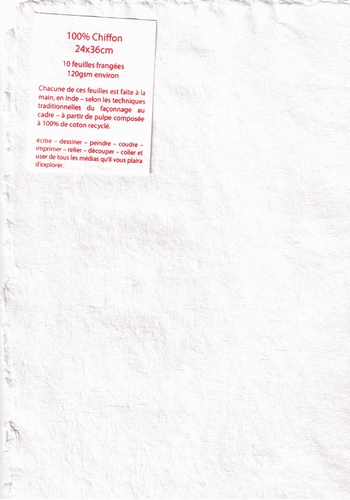 Lappenpapier Packung von 10 Bogen - 24x36 cm - weiß