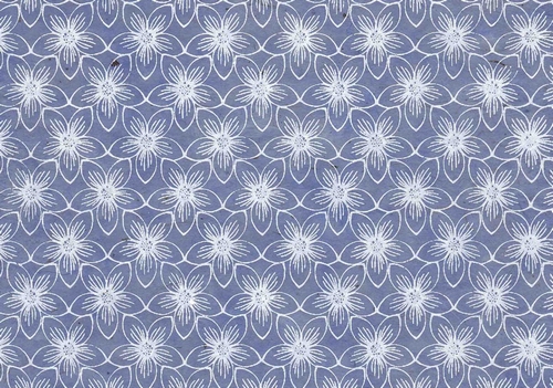 Lokta bloemprint lichtblauw