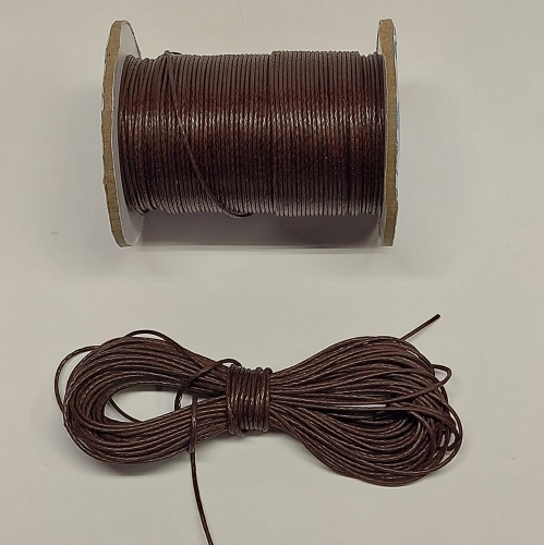 Gevlochten en gewaxt koord 1 mm - dark brown