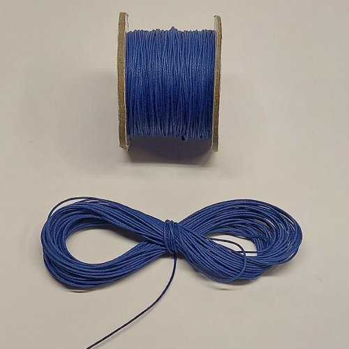 Gevlochten en gewaxt koord 0,4 mm - blue