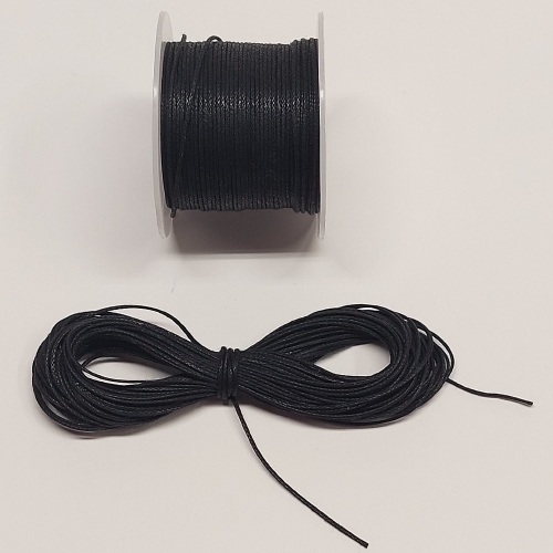 Geflochtene und gewachste Kordel 1 mm - Schwarz