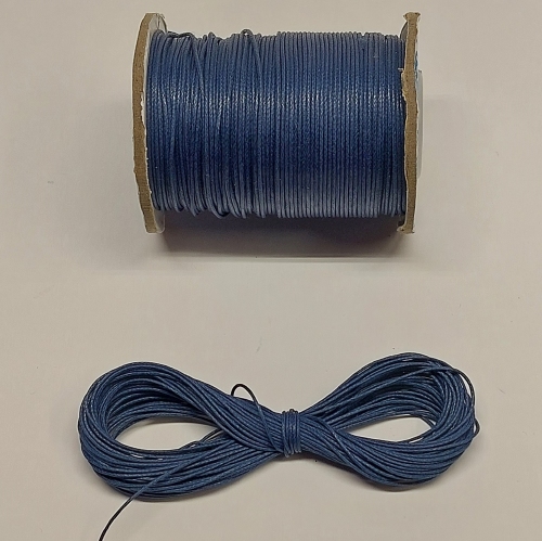 Braided and waxed cord 1 mm - navy blue