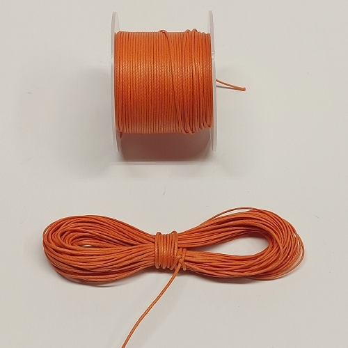 Gevlochten en gewaxt koord 0,4 mm - orange