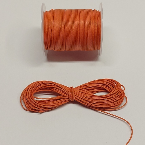 Gevlochten en gewaxt koord 1 mm - orange