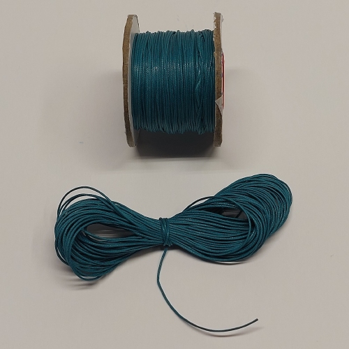 Braided and waxed cord  0,4 mm - petrol