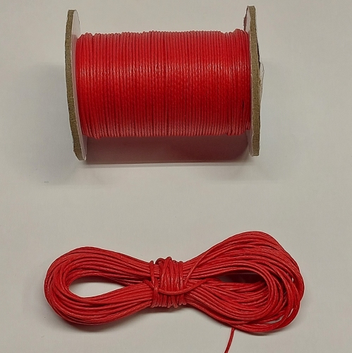Geflochtene und gewachste Kordel 1 mm - Rot