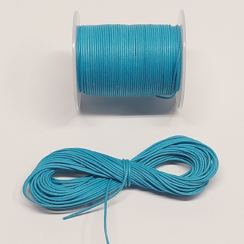 Gevlochten en gewaxt koord 1 mm - turquoise