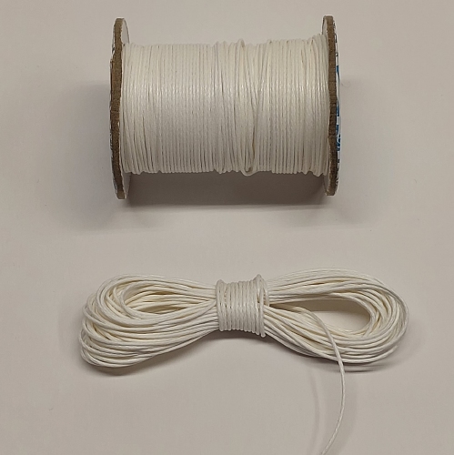 Geflochtene und gewachste Kordel 1 mm - Weiss