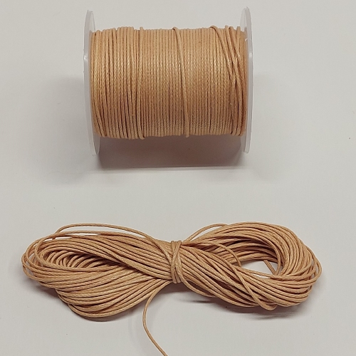 Braided and waxed cord 1 mm - naturel