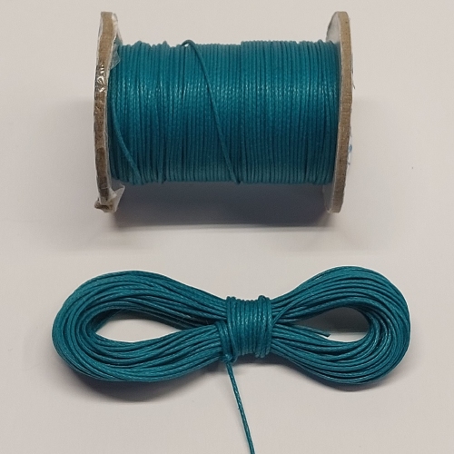 Braided and waxed cord 1 mm - petrol