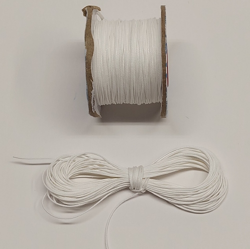 Braided and waxed cord  0,4 mm - white