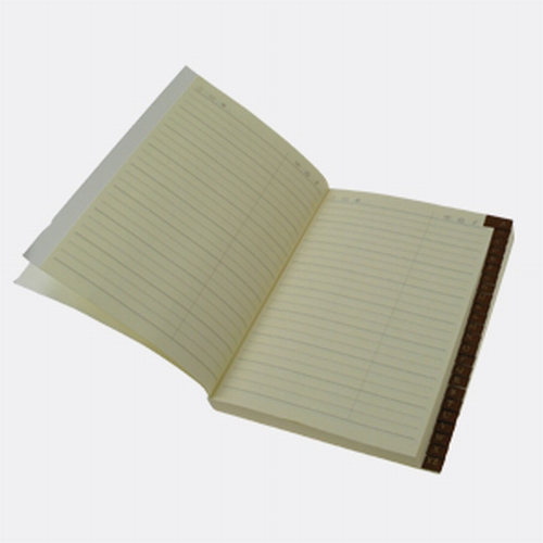 Address book with leather tabs - ivory paper - golden edge