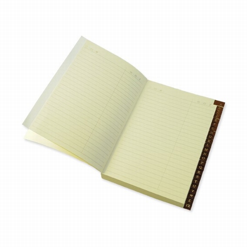 Adresboek met leren tabbladen - cremekleurig