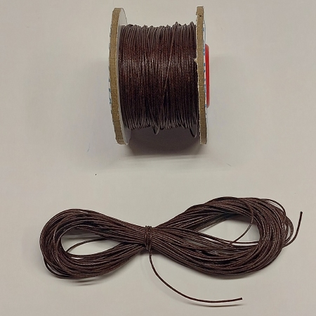Gevlochten en gewaxt koord 0,4 mm - dark brown