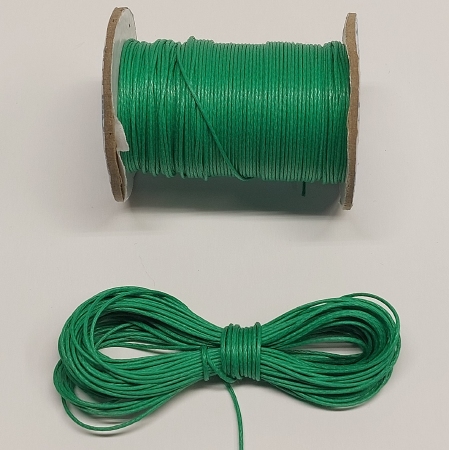 Gevlochten en gewaxt koord 1 mm - green