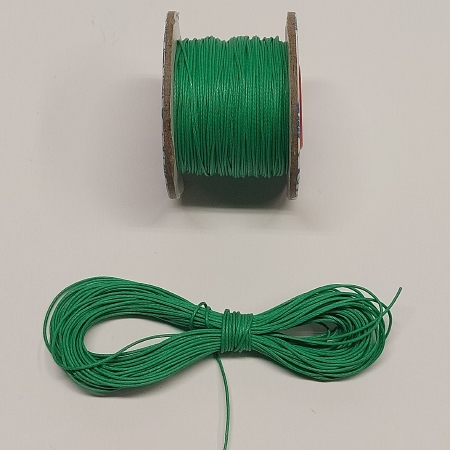 Braided and waxed cord 0,4 mm - green