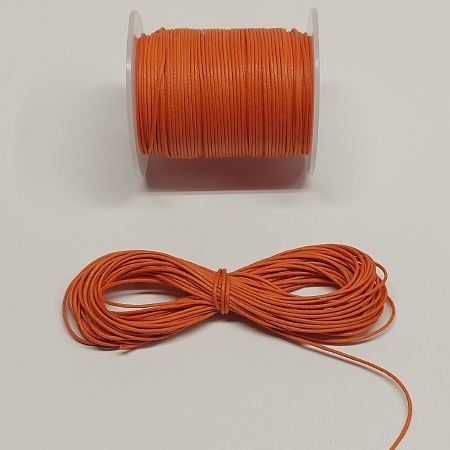 Braided and waxed cord 1 mm - orange